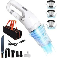 Justdfine Handheld Vacuum Cleaner, 15000Pa Handheld Vacuum Cleaner Battery Bagless Test Winner Battery Handheld Vacuum Cleaner Wet/Dry 120 W Car Vacuum Cleaner Wireless for Car / Home, Washable Filter