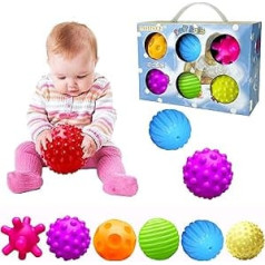 Baby Textured Multi Sensory Massage Ball Set - BPA/Phthalates/Latex-Free for Toddler Soft Balls Infant 6 Month Baby Toys Ball