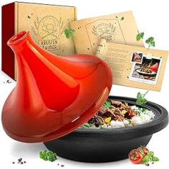 Krustenzauber Tajine Pot for 2-4 People – High-Quality 27 cm Cast Iron Tagine Oriental – Tagine Induction and Oven Safe, Tagine Pot, Moroccan Tajin, Tachine, Tagine, Tahini, Tagines, Tahin