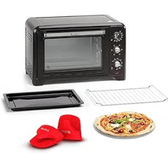 Moulinex Optimo OX464811 Freestanding Oven, 33 L, Circulation, Top Convection, 6 Cooking Modes, Thermostat Adjustable up to 240 °C, Timer 120 Min, Reversible Grill, Silicone Pot Holder Black