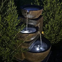 CLGarden NSP12 Solar Fountain with Battery and LED Lighting for the Garden, Patio, or Balcony