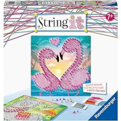Ravensburger 18120 String it Midi Lama & Flamingo - Creative Thread Pictures with Trendy Llama and Flamingo Made of Plastic Pins and Colourful Thread, White