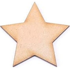 Pack of 100 50 mm MDF Star of WWS – Arts & Crafts, Scrapbooks, Decorations