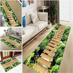 Lanbent Hallway Runner Rug, Non-Slip Soundproofing Door Mat with 0.6 mm Thickness, Floor Mat for Corridor Hall, Kitchen, Entrance, Stairs, Cuttable Washable