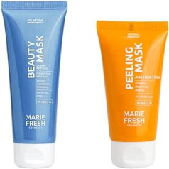 Marie Fresh Cosmetics Bundle: Face Mask with Quinoa & Minerals, 50 ml & Salicylic Acid Face Scrub with AHA, BHA & PHA Acids, for All Skin Types, Against Pimples, Acne & Blemished Skin, Men & Women