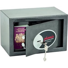 Phoenix Safe Company – SS0801K Vela Home & Office Security Safe | Key Locking | Twin Locking Bolts | Metallic Graphite Finish | 10 Litre Capacity | 4.5kg
