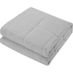 Generisch Weighted Blanket, 5 kg, Weighted Blanket for Adults, 135 x 200 cm, Sleep Better, Heavy Blanket, Weighted Relaxation Blanket, Weighted Blanket (Light Grey with Cover White)