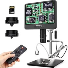 Andonstar AD249S-M 3 Lens HDMI Digital Microscope 2000x with Endoscope, 2160P UHD Video Recording 10.1 Inch LCD Microscope, Soldering Electronic Microscope, Coin Biological Microscope, Windows