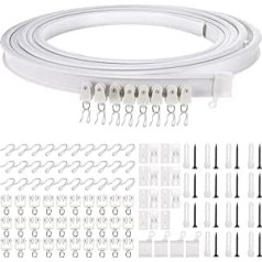 5 Metre Bendable Ceiling Curved Curtain Rail Flexible Ceiling Curtain Holder Soft Window Curved Rail for Curtain Rails with Rails Curtain System Bed Curtains