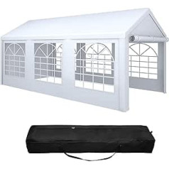 YITAHOME 3 x 6 m Outdoor Party Gazebo Wedding Event Shelters Improved Galvanised Canopy with Large White Roof, Removable Side Walls and 2 Storage Bags