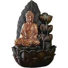 ZEN'LIGHT Indoor Fountain Buddha Hartha Decoration Zen and Feng Shui Original Gift Buddha LED Lighting Multicoloured Quiet Pump L 27 x W 27 x H 40 cm