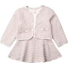WELLSOME 1–6T Kleinkind Kind Baby Mädchen Plaid Kleidung Set Lange Ärmel Strickmantel Kleid Set Elegant Cute Streetwear Party Warm formelle Outfit