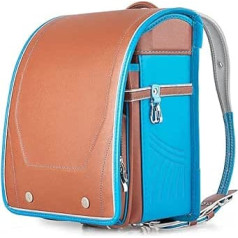 Schultasche, Ransel Randoseru Tragbare Rucksäcke, Schultaschen-Rucksack zur Lastreduzierung, große Büchertaschen für Mädchen und Jungen, Schwarz
