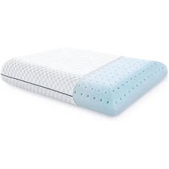 LUCID Gel Breathable - Cooling Effect - Washable Cover - Oeko-Tex Pillow Memory Foam Pillow, White, US King