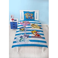 Paw Patrol Bed Linen 135 x 200 cm Film Mighty Children's Bed Linen for Girls and Boys 1 Pillowcase 80 x 80 cm + 1 Duvet Cover 135 x 200 cm 100% Cotton