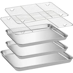 Half Sheet Baking Pan Breading Trays, Set of 3