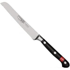 Burgvogel Solingen Comfort Line Sharp Bread Knife Forged 13 cm Rustproof Dishwasher Safe Riveted Black High Quality