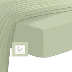 Pizuna 400 Thread Count Cotton Fitted Sheet, 100% Long Staple Cotton Fitted Sheet, Soft Mako Satin Weave, 100% Cotton Fitted Sheet