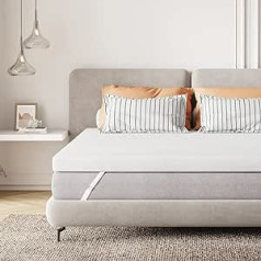Sweetnight Topper 100 x 200 cm, 10 cm Height Mattress Topper Made of Gel Memory Foam, Comfortable Breathable Mattress Topper Mattress Topper for Box Spring Bed Caravan Sofa Bed Cover Removable and Washable