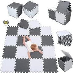 meiqicool 18-Piece Interlocking Floor Mat Set, Crawling Mat, Play Mat for Babies and Children, Interlocking Mat Set for Children's Rooms, Protective Mat for Flooring