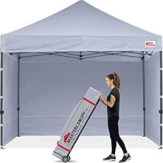 Mastercanopy Pop-Up Gazebo, 2.5 x 2.5 m, Folding Gazebo, Marquee, Party Tent with 4 Side Walls and Side Panels for Market, Garden, Yard, Grey