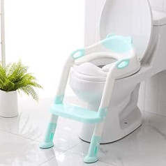 Skyroku Potty Training Seat with Step Ladder for Kids Boys Girls Toddlers Comfortable Safe with Non-Slip Pads Blue