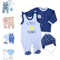 Baby Sweets 3-Piece Set of Baby’s First Clothes with Romper, Top and Cap for Girls and Boys / Organic Cotton Romper Set for Newborns and Toddlers / Various Sizes