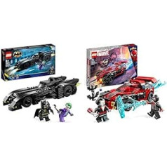 LEGO 76224 DC Batmobile: Batman Tracks the Joker Set & 76244 Marvel Miles Morales Vs. Morbius Set, Spider-Man Racing Car Toy Car for Building Adventures in Spiderverse with Spidey Mini Figures