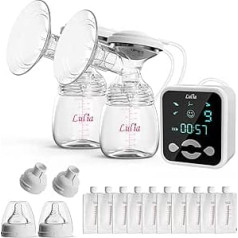 Lulia Double Electric Breast Pump, Double Breast Pump, 3 Modes and 9 Levels, Ultra-Quiet, BPA-Free, Rechargeable Nursing Pumps for Home and On the Go