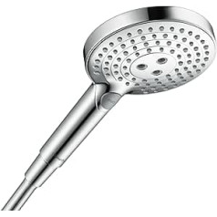 Hansgrohe water-saving shower head Raindance Select 120 PowderRain rain shower 3 spray modes, chrome