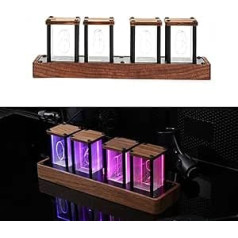 kyaoayo Nixie Tube Clock, Nixie Tube Clock with 16 Million Colours RGB LED SE Digital Alarm Clock Nixie Tube Clock Simulation Vintage Table Clocks Desk Decoration Gift