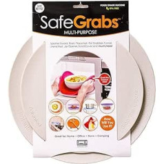 Safe Grabs Seen on Shark Tank: Multipurpose Silicone Microwave Mat, BPA Free Kitchen Tool, Set of 2, Gray