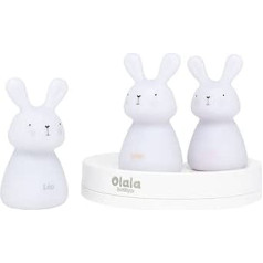 Olala® 3 LED Night Lights for Babies and Children - Ideal for Gift from Birth for Girls and Boys - Rechargeable by Induction with Large Battery Life (12 Pieces) (White)