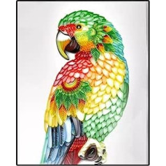 CRAFTiDA Quilling Paper Kits for Adults, Filigree Paper Set with Quilling Tools and EVA Pattern Board, Handmade, 40 x 50 cm (Parrot)