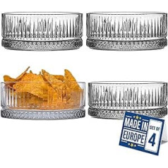 TYA I 4-Piece Large Bowl Set Crystal Dessert Bowls Premium Glass 515cc Lead Free Ice Cream Sundae Glass Bowls Decorative Bowl Set Dessert Cups Ice Cream and Dessert Cups for Fruit Appetizer Pudding