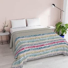 Italian Bed Linen Summer Quilt Fantasy Love Lines Double