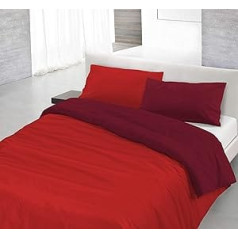 Italian Bed Linen Natural Color Doubleface Bettbezug, 100% Baumwolle, avio/Rauch, Doppelte