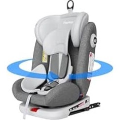 Fourward Baby Car Seat 360° Rotatable | ISOFIX | Resting Position | Group 0+1/2/3 | 9-36 kg | Child Seat with 5-Point Safety Belt | Comfortable Child Car Seat | High Safety | Easy Installation