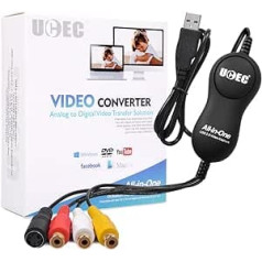 UCEC Video Grabber USB 2.0, Video Capture USB, Digital DVD Video Grabber Mac OS X PC Windows 7 8 10, All In One