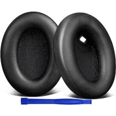 SOULWIT Professional Replacement Ear Pads for Sony WH-1000XM4 (WH1000XM4) Over-Ear Headphones with Soft Protein Leather, Noise Isolation Memory Foam, Extra Thickness, Black