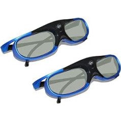 DLP Link 3D Glasses, Rechargeable Active Shutter Glasses with 144Hz for All DLP Link 3D Projectors, for XGIMI ZX4 H1, for JMGO G1 G3 X1, for BenQ, for Acer, for Optoma, for Hitachi etc. (Pack of 2)