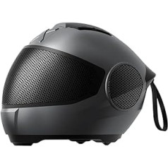 LEXIN Bluetooth Speaker in Silver Grey, Portable Wireless Speaker in Motorcycle Helmet Design for Travel, Picnic, Garden Party, Gift for Motorcycle Fans