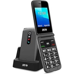 SPC Stella 2: Mobile Folding Mobile Phone for Seniors, Large Buttons, Easy to Use, Intelligent Call Tone and Smart Notifications, Remote Adjustment, SOS Button, USB-C, 3 Direct Memory