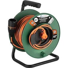 Electraline 49248 Cable Reel 40 m 2 x 1.5 with Electralock Socket, Power Connection Locking System as it prevents accidental disconnection of the connected device during its use