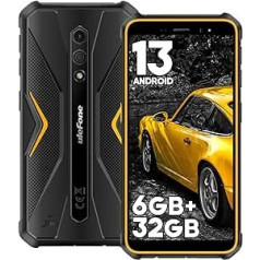 Ulefone Armor X12 Outdoor Smartphone Android 13 Go 6GB + 32GB/256GB SD 4860mAh 5.45 Inch HD+ 13MP + 8MP IP68 Robust Mobile Phone without Contract Construction Site Mobile Phone 4G Dual SIM NFC Face ID