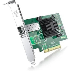 10Gb PCI-E Network Card X520-10G-1S Compatible for Intel X520-DA1, Single SFP+ Port, 10G PCI Express LAN Adapter NIC Support Windows Server, Win 7/8/10/Visa, Linux, Vmware