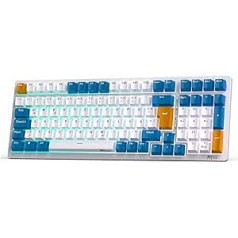 RK ROYAL KLUDGE RK98 Mechanical Keyboard Wireless Gaming Keyboard 2.4G/Bluetooth 5.1/USB-C RGB Backlit German Layout QWERTZ 100 Keys Hot Swappable Brown Switch, White