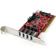 StarTech.com 4 Port PCI SuperSpeed USB 3.0 Adapter Card with SATA/SP4 Power