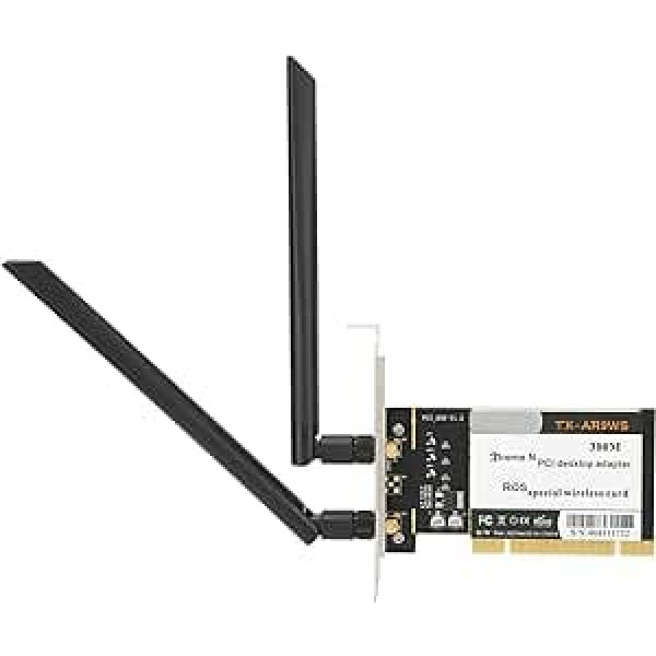 Dilwe TX AR9WS AR9220 PCIe WiFi Card, 300Mbps WiFi Network Card with 2 Antenna, 802.11b/g/n PCI Express WiFi Adapter for Win XP/WIN7/WIN8/WIN10 Support Shared WiFi