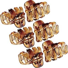 Quesuc Pack of 24 3 cm Mini Grip Octopus Clip Spider Jaw Hair Clips (Brown)